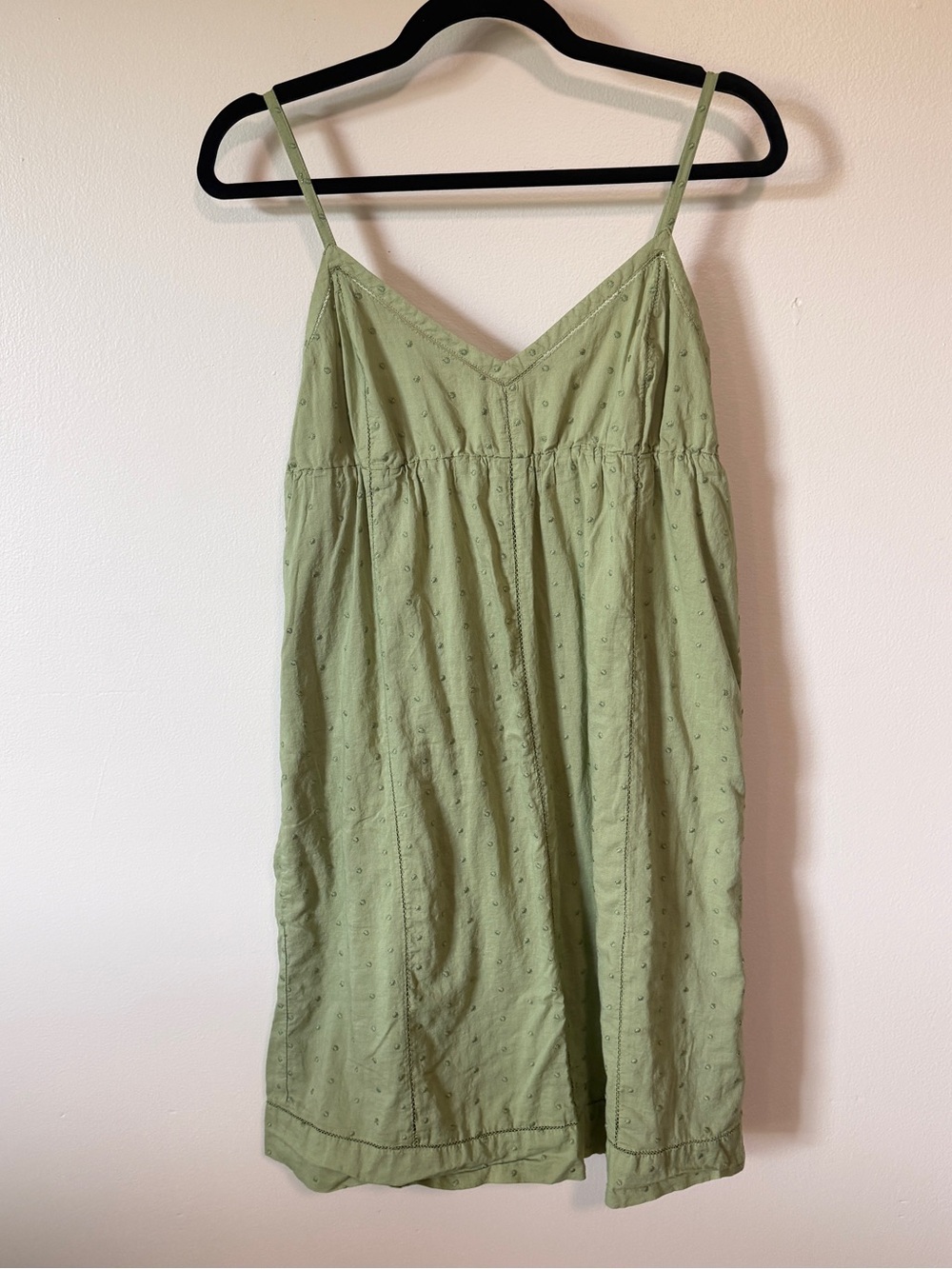 y2k old navy green babydoll vneck spaghetti strap sundress size medium - Picture 1 of 3
